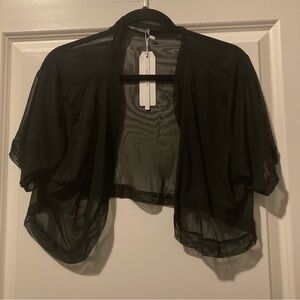 See through black pea coat